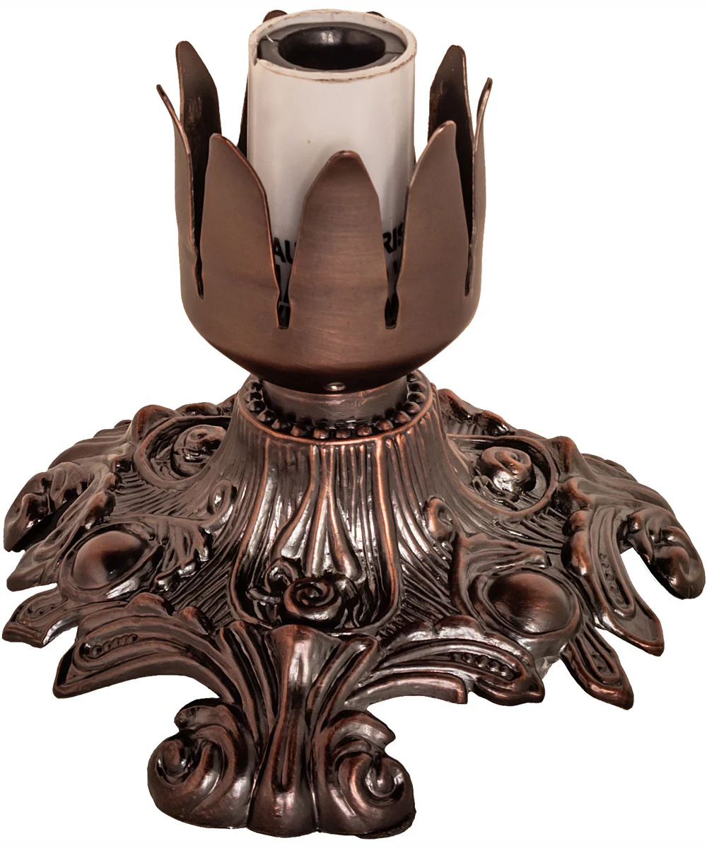7.5" High Amber/Green Tiffany Pond Lily Victorian Accent Lamp - Image 7