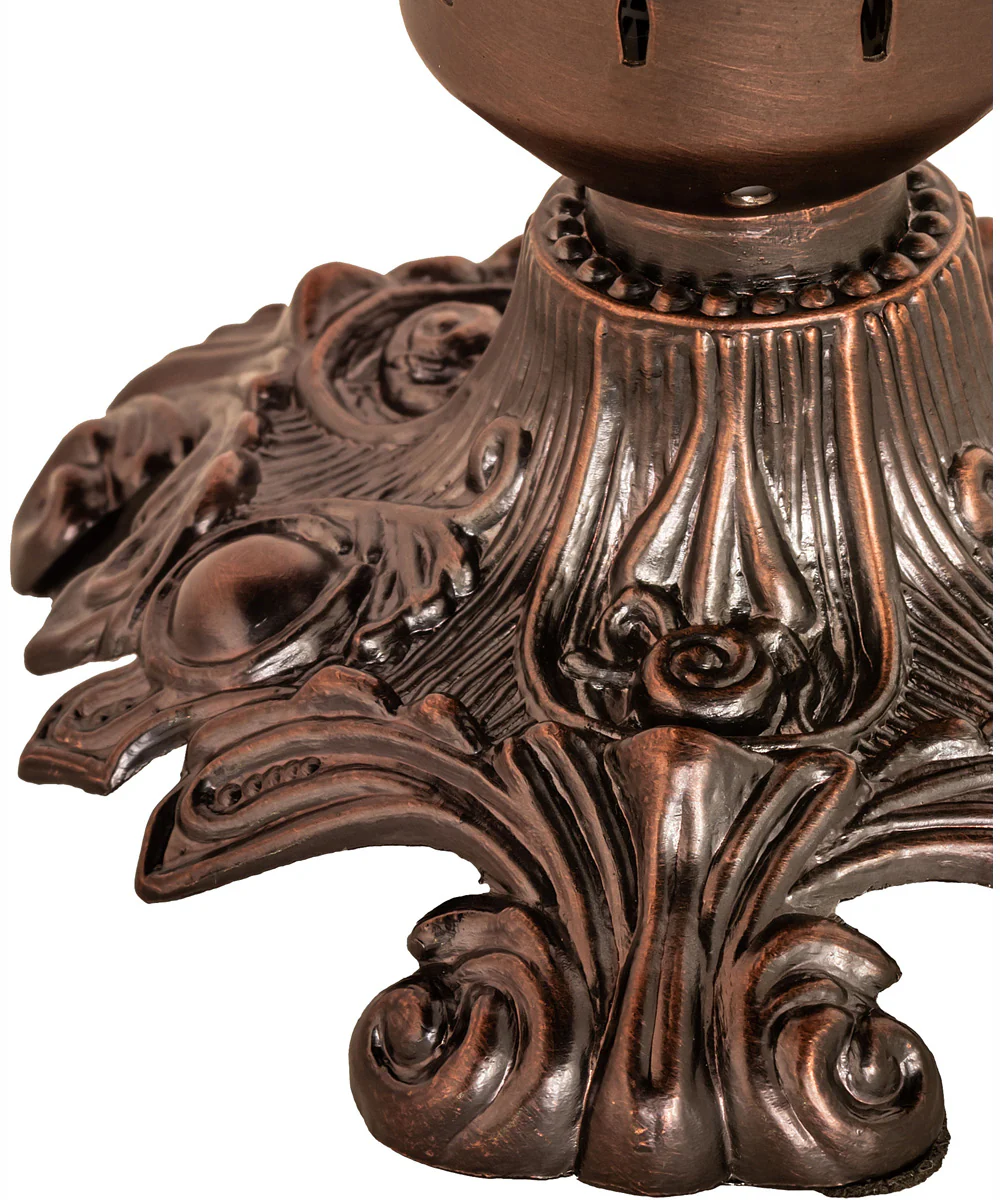 7.5" High Amber/Green Tiffany Pond Lily Victorian Accent Lamp - Image 8