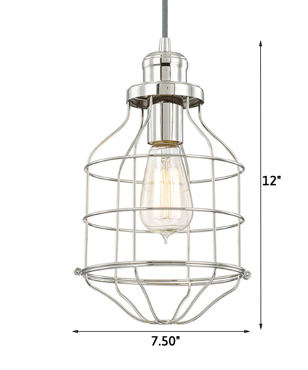 7.5"W Daudin 1-Light Pendant Polished Nickel - Image 2
