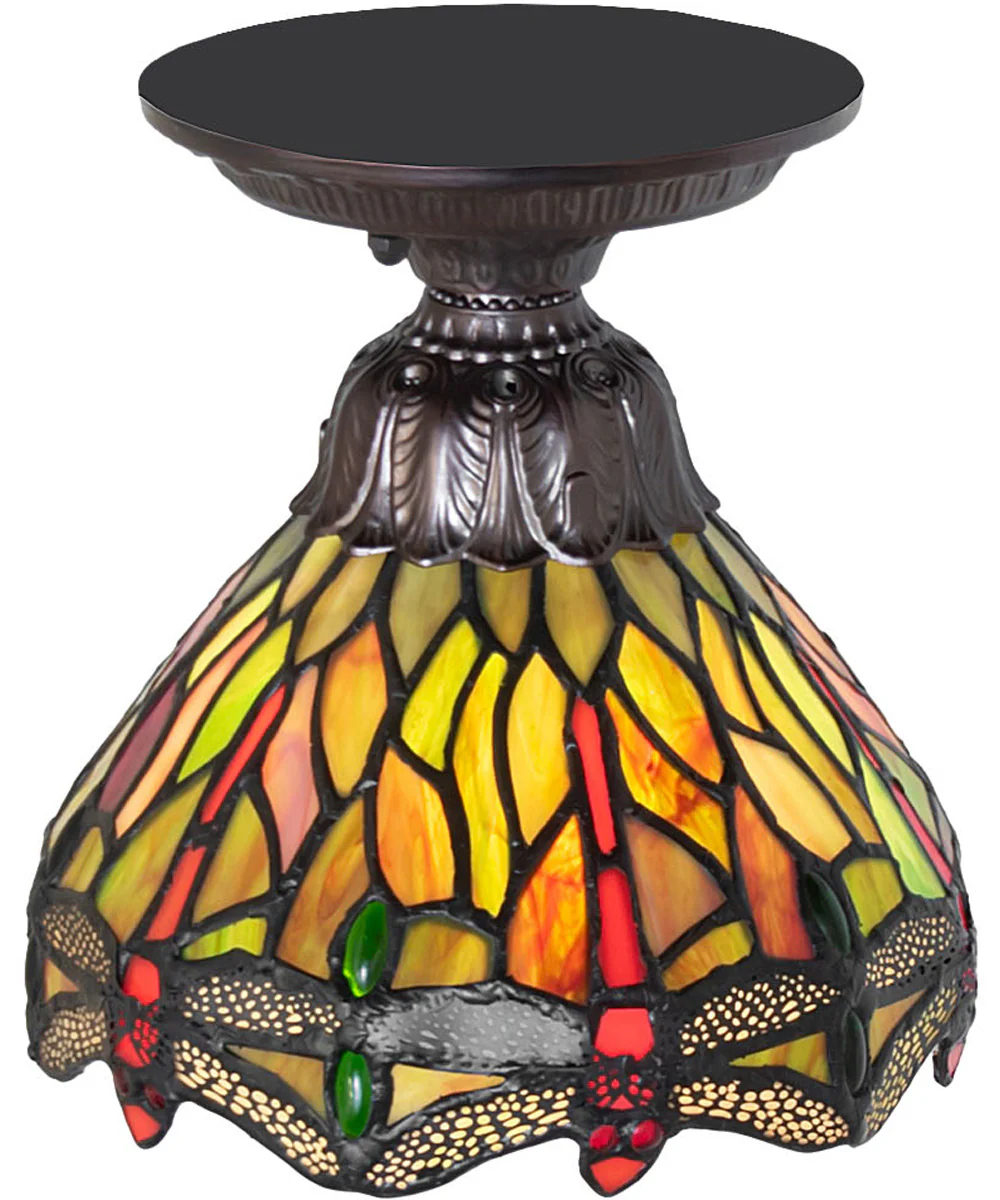 7" Wide Tiffany Hanginghead Dragonfly Flushmount - Image 3