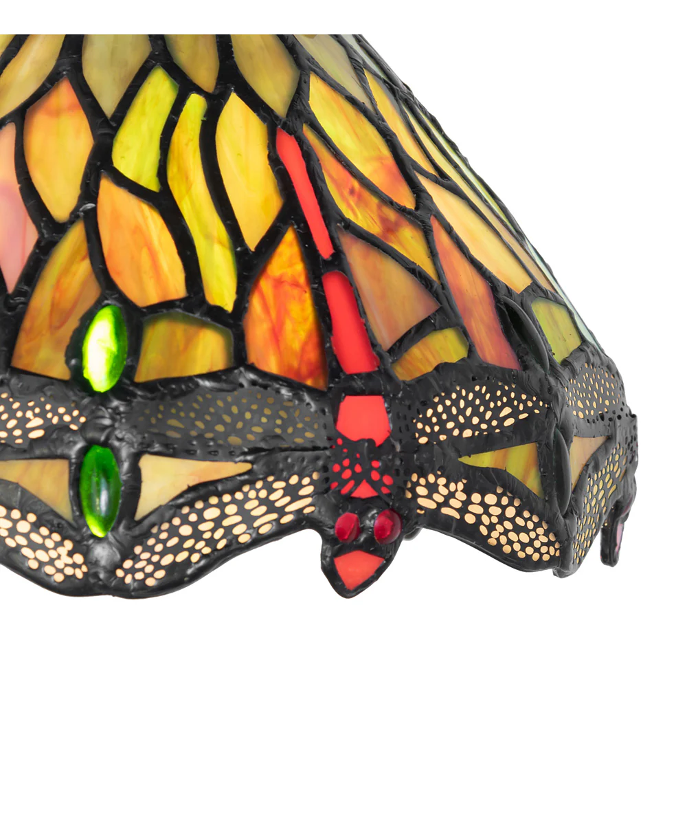 7" Wide Tiffany Hanginghead Dragonfly Flushmount - Image 7