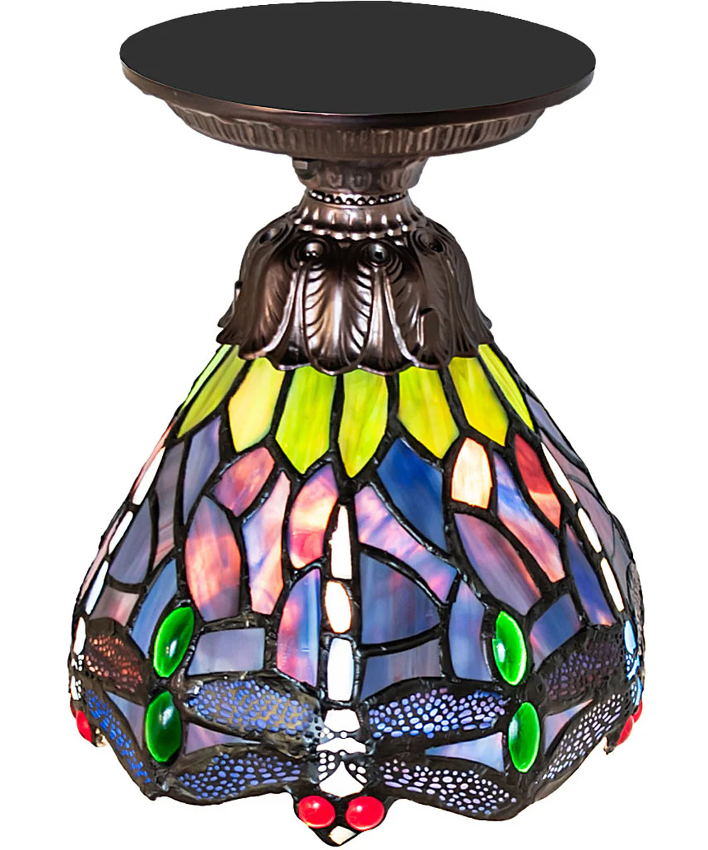 7" Wide Tiffany Hanginghead Dragonfly Flushmount Light - Image 3