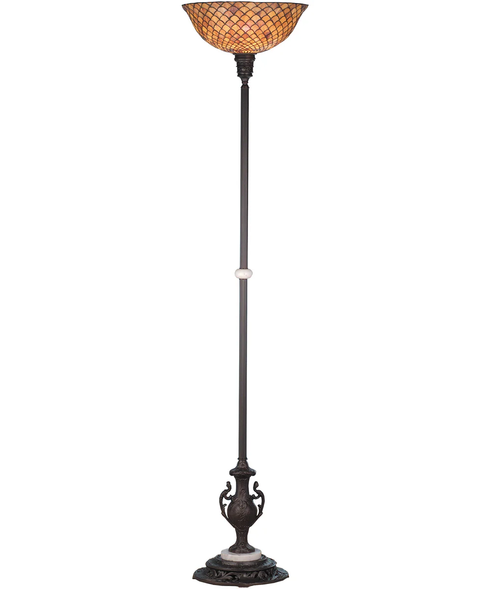 70"H Tiffany Fishscale Torchiere