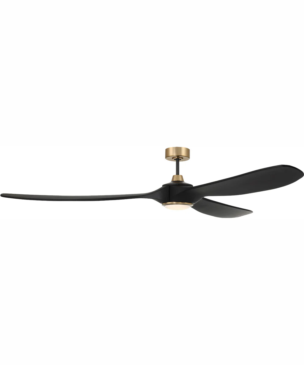 72" Envy 1-Light Indoor/Outdoor Ceiling Fan Flat Black/Satin Brass - Image 2