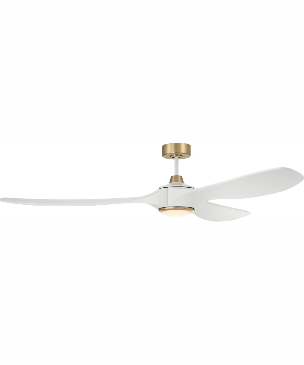 72" Envy 1-Light Indoor/Outdoor Ceiling Fan White/Satin Brass - Image 2