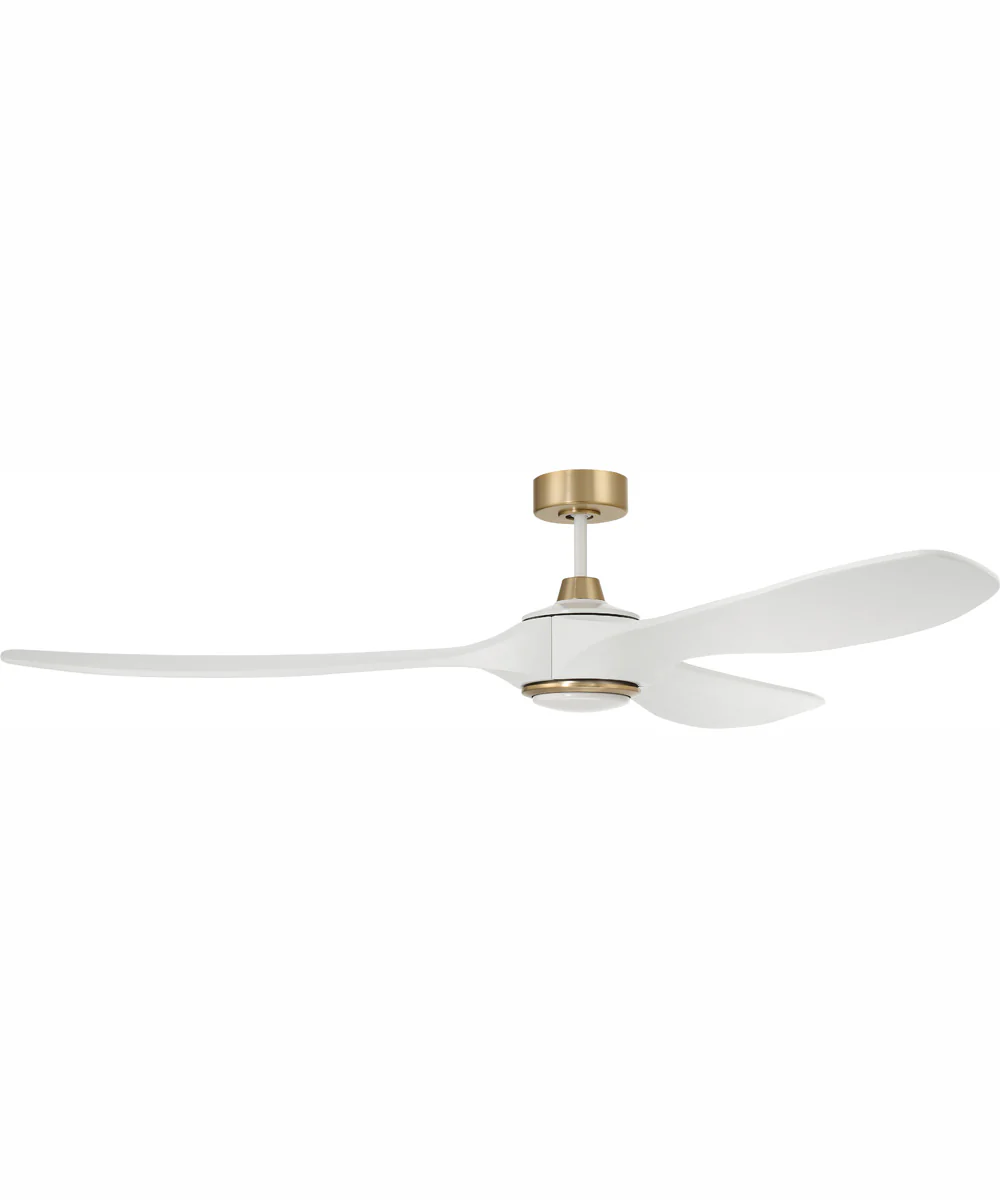 72" Envy 1-Light Indoor/Outdoor Ceiling Fan White/Satin Brass - Image 3