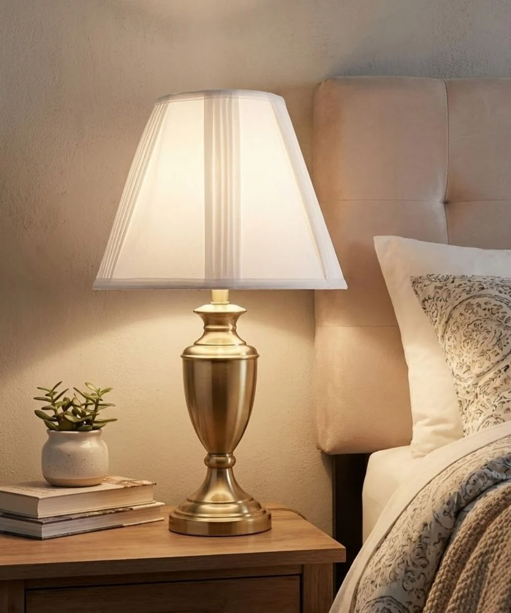 7x14x11 White Linen French Drape Hardback Empire Lampshade - Image 2