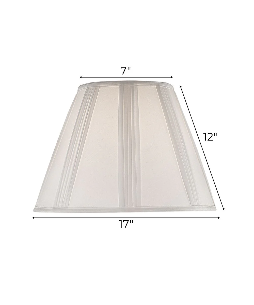 7x17x12 White Linen French Drape Hardback Empire Lampshade - Image 3