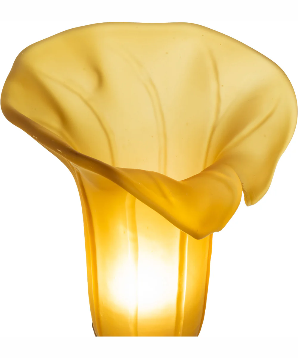 8" High Amber Tiffany Pond Lily Victorian Accent Lamp - Image 7