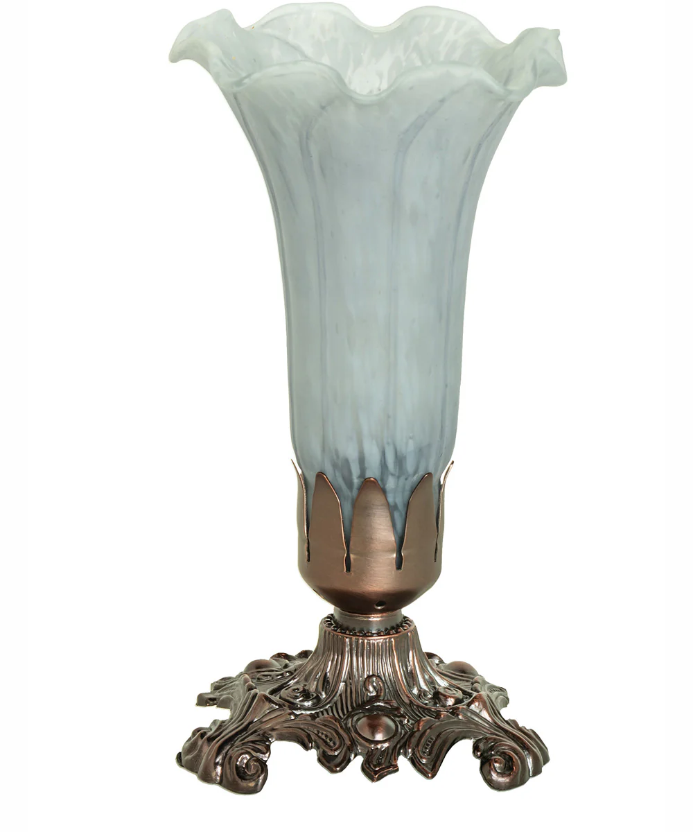 8" High Gray Tiffany Pond Lily Accent Lamp - Image 3