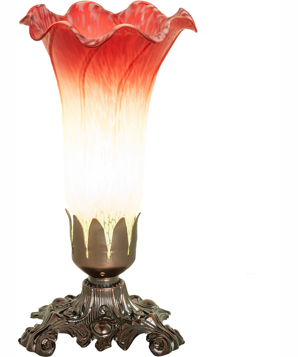 8" High Seafoam/Cranberry Victorian Accent Lamp - Image 2