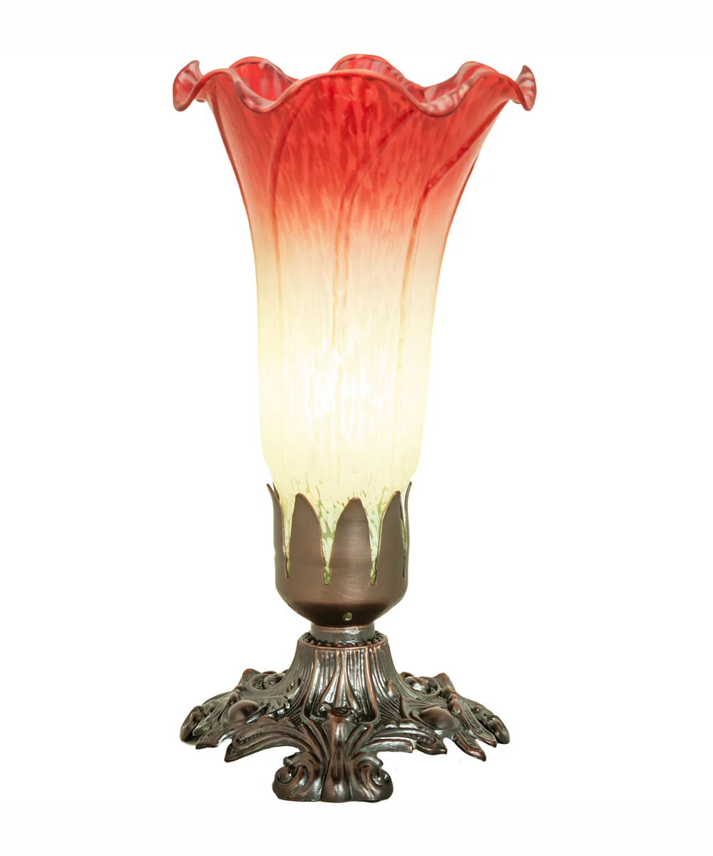 8" High Seafoam/Cranberry Victorian Accent Lamp - Image 5
