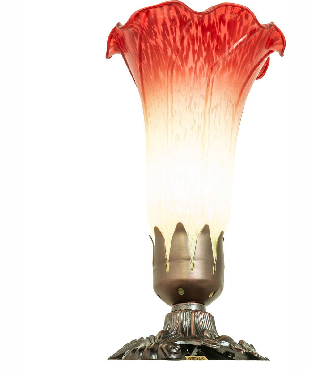 8" High Seafoam/Cranberry Victorian Accent Lamp - Image 6