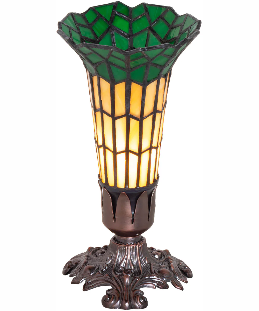 8" High Stained Glass Pond Lily Victorian Accent Lamp - Image 2