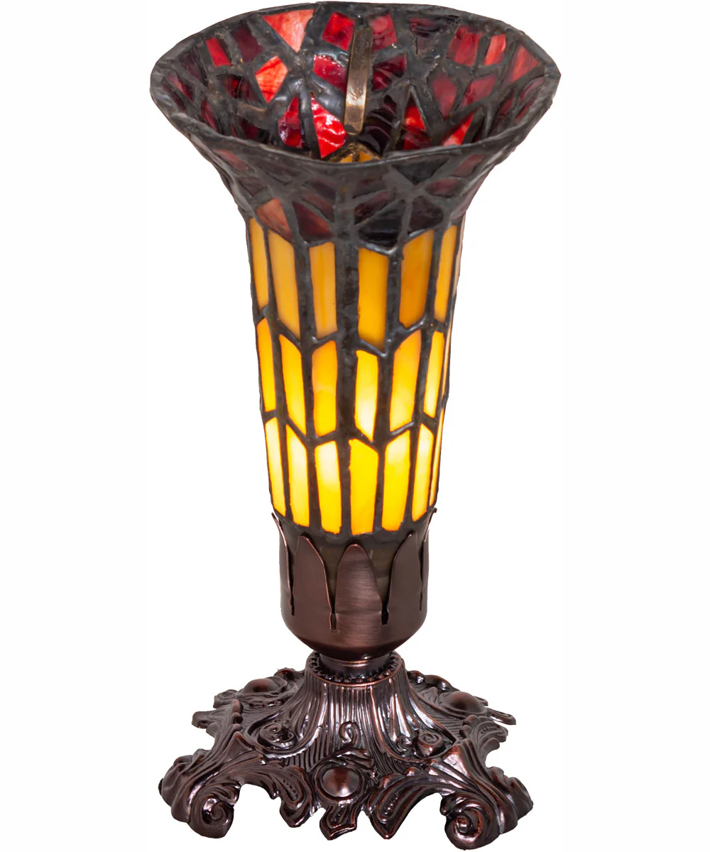 8" High Stained Glass Pond Lily Victorian Accent Lamp - Image 2