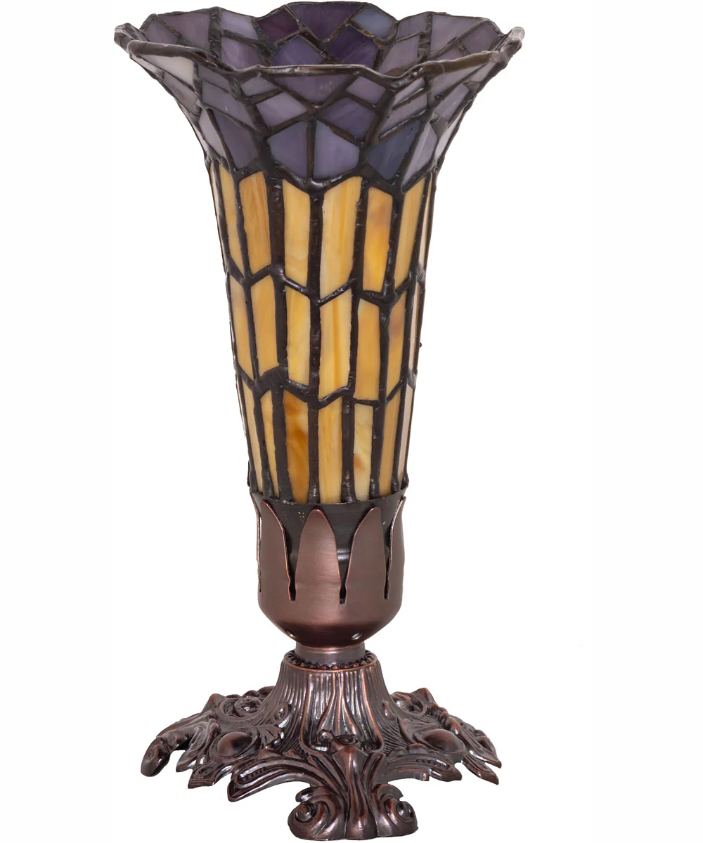 8" High Stained Glass Pond Lily Victorian Accent Lamp - Image 3
