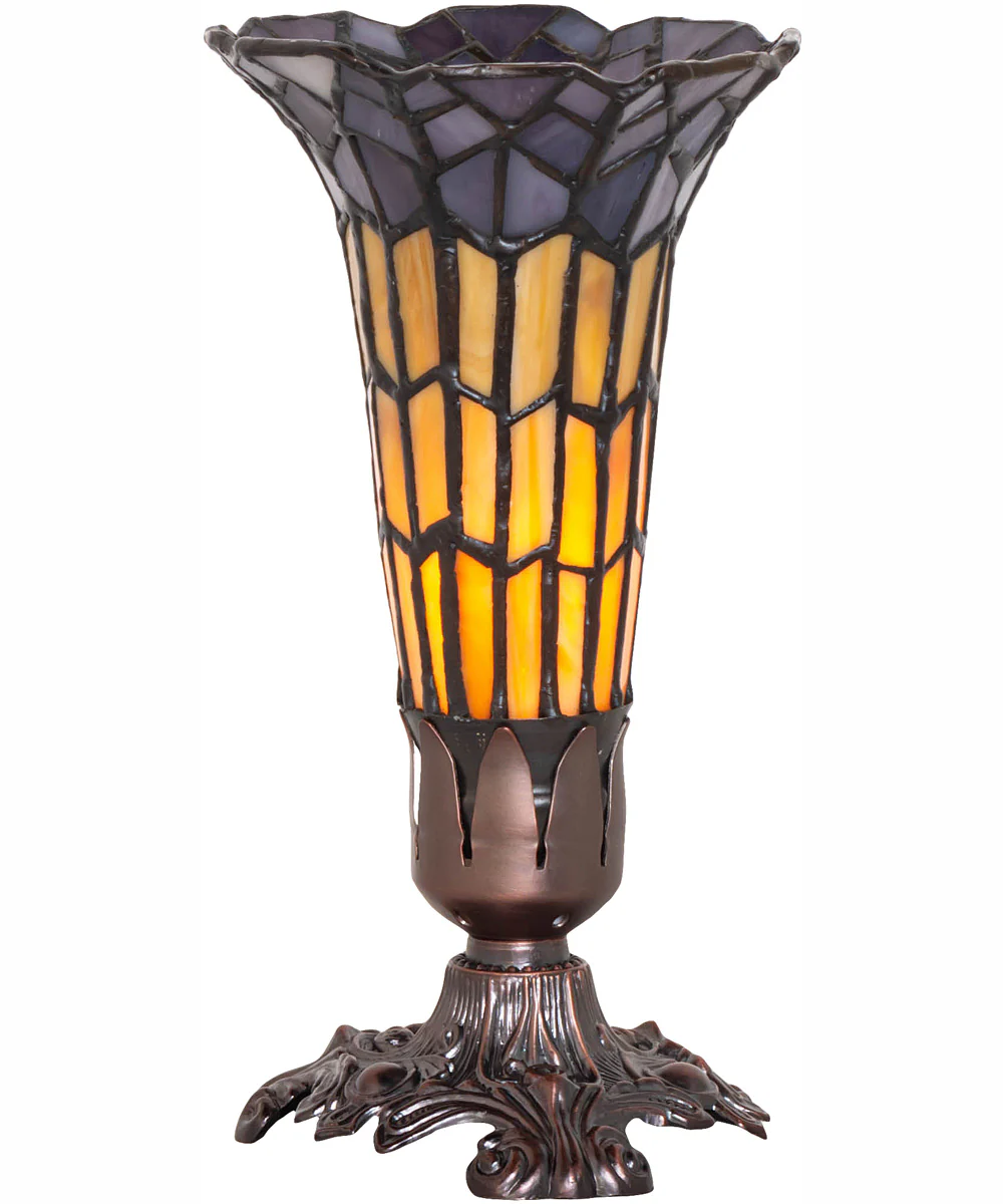 8" High Stained Glass Pond Lily Victorian Accent Lamp - Image 5