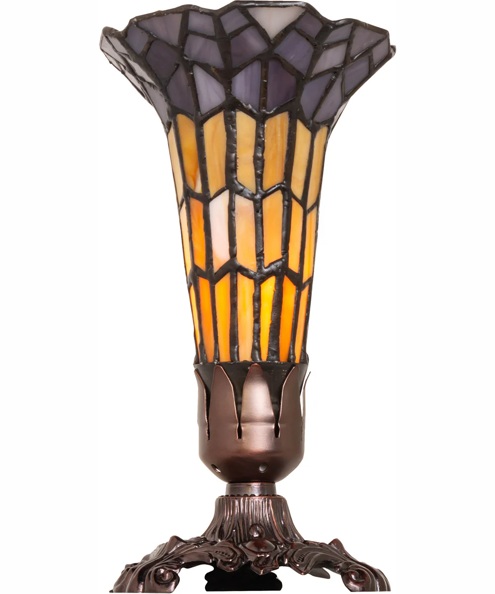 8" High Stained Glass Pond Lily Victorian Accent Lamp - Image 6