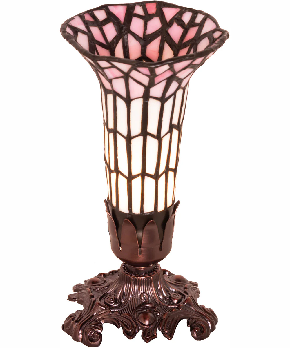 8" High Stained Glass Pond Lily Victorian Accent Lamp - Image 2