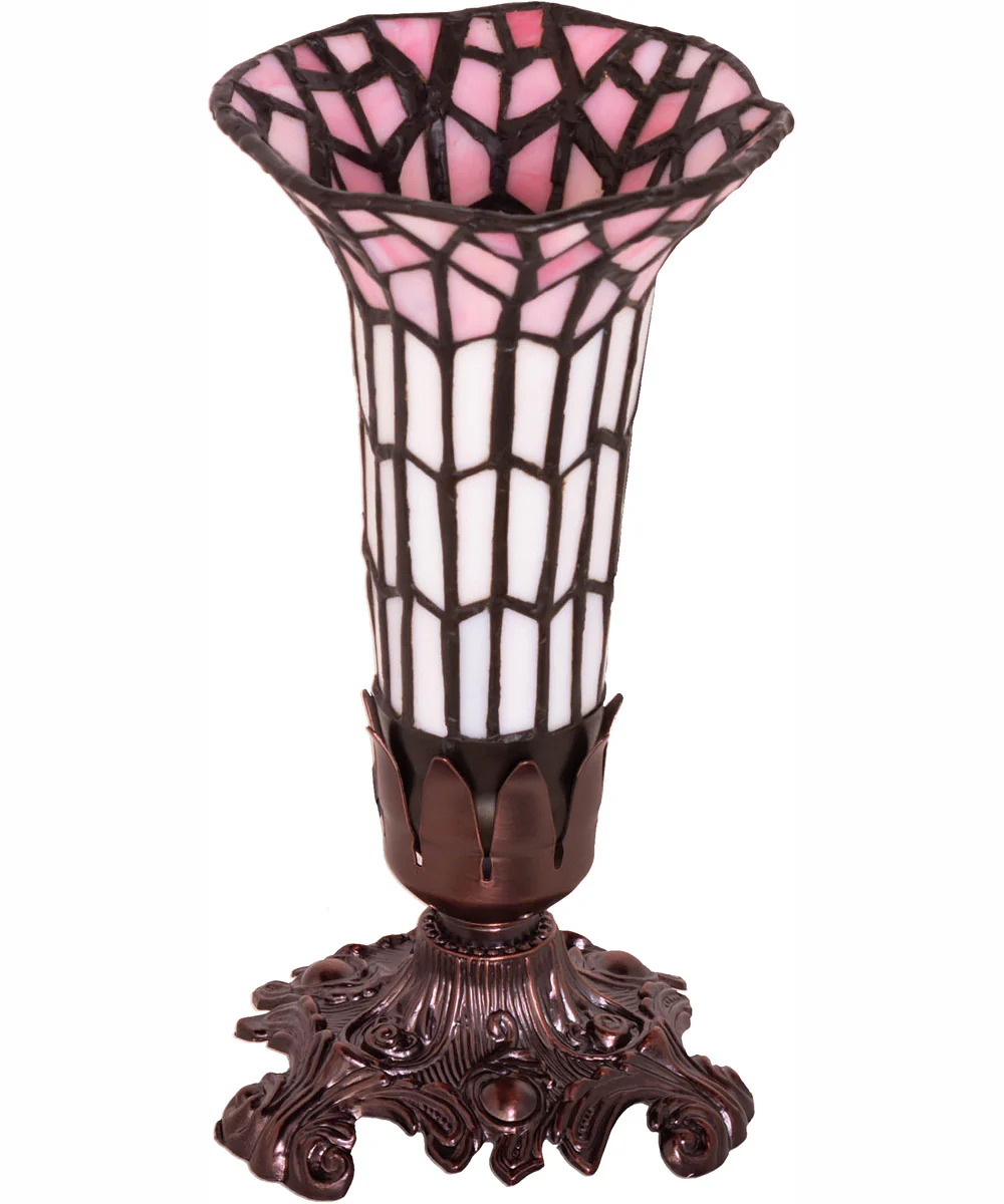 8" High Stained Glass Pond Lily Victorian Accent Lamp - Image 3