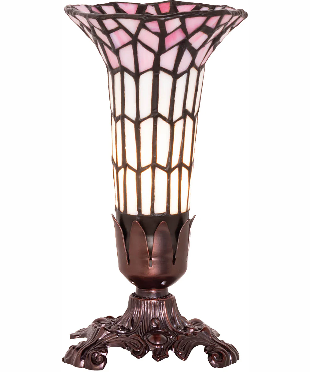 8" High Stained Glass Pond Lily Victorian Accent Lamp - Image 5