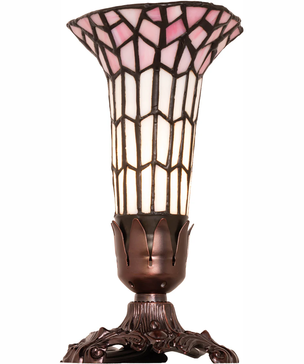 8" High Stained Glass Pond Lily Victorian Accent Lamp - Image 6
