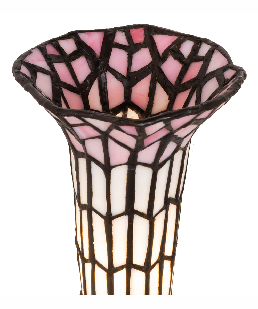 8" High Stained Glass Pond Lily Victorian Accent Lamp - Image 7