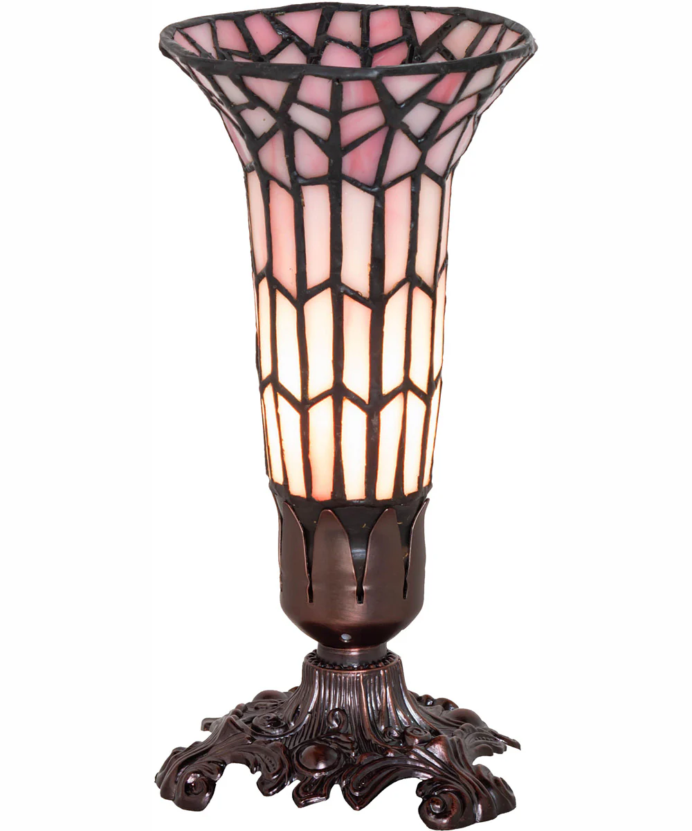 8" High Stained Glass Pond Lily Victorian Accent Lamp - Image 2