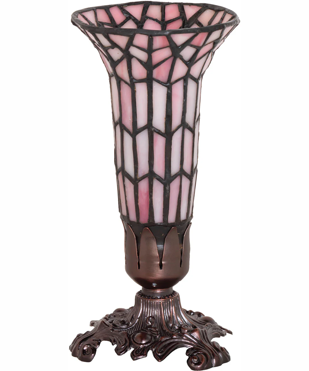 8" High Stained Glass Pond Lily Victorian Accent Lamp - Image 3