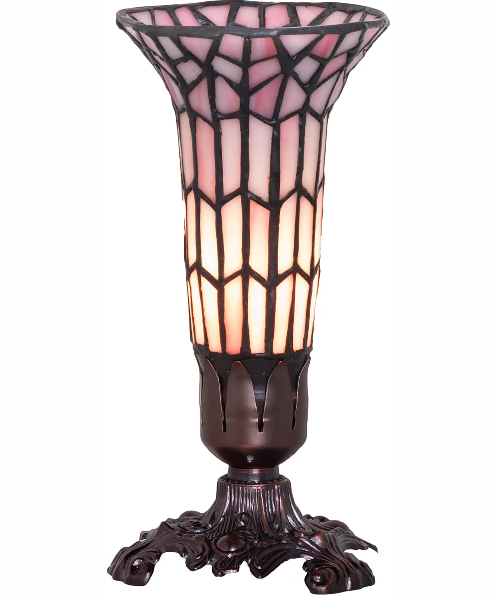 8" High Stained Glass Pond Lily Victorian Accent Lamp - Image 5
