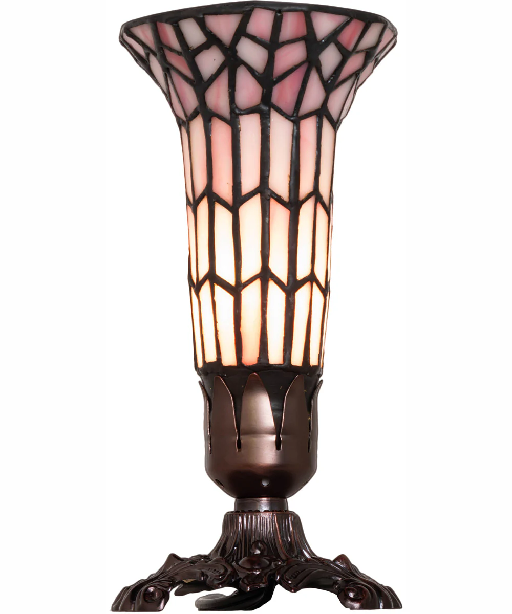 8" High Stained Glass Pond Lily Victorian Accent Lamp - Image 6