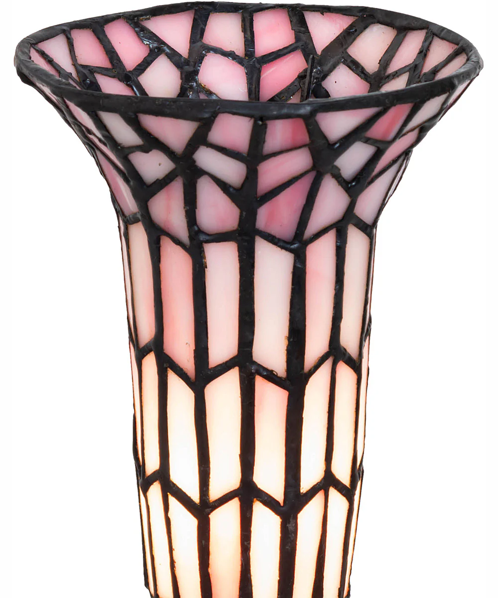 8" High Stained Glass Pond Lily Victorian Accent Lamp - Image 7