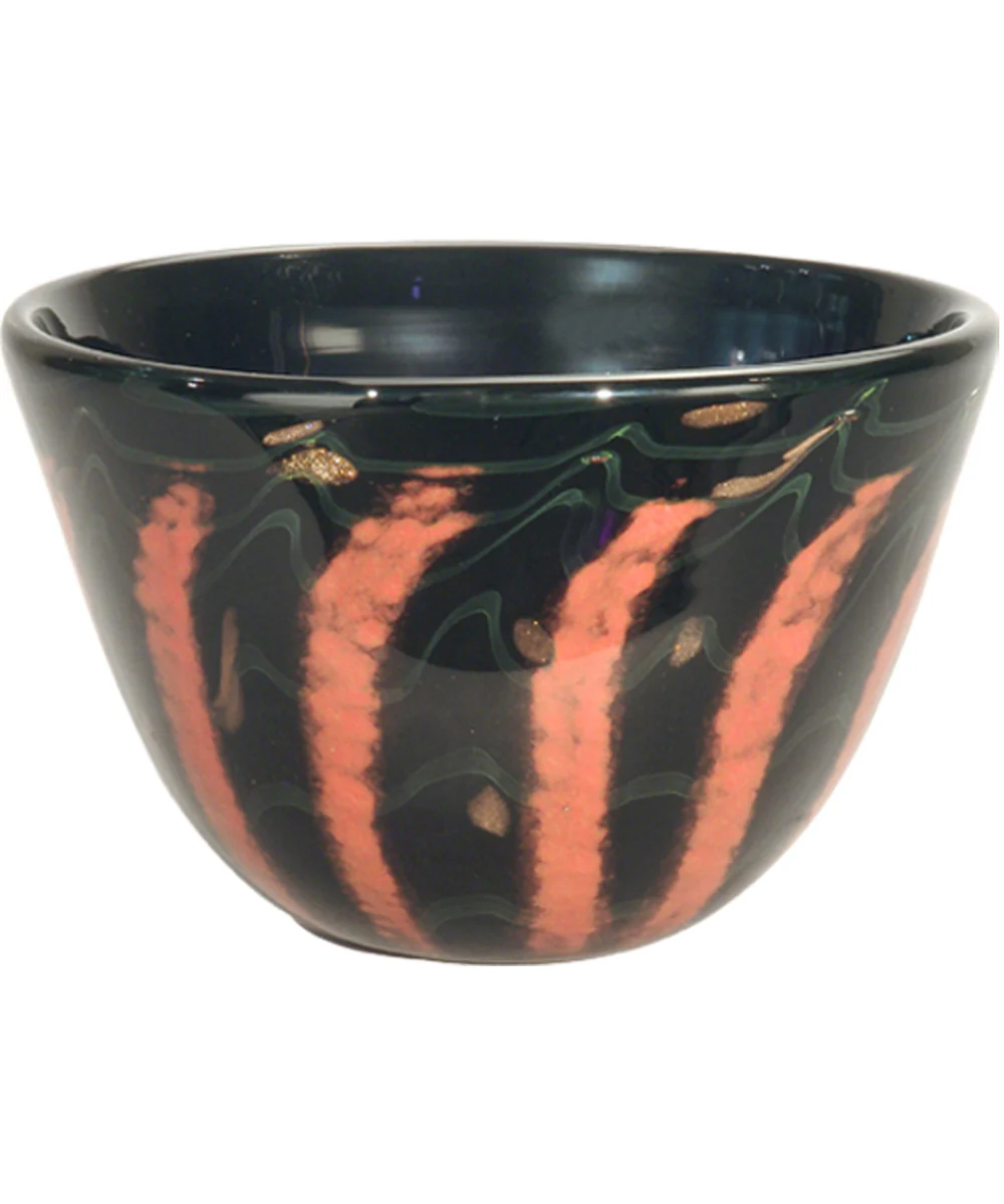 8 Inch W Carmelo Sm Hand Blown Art Glass Bowl