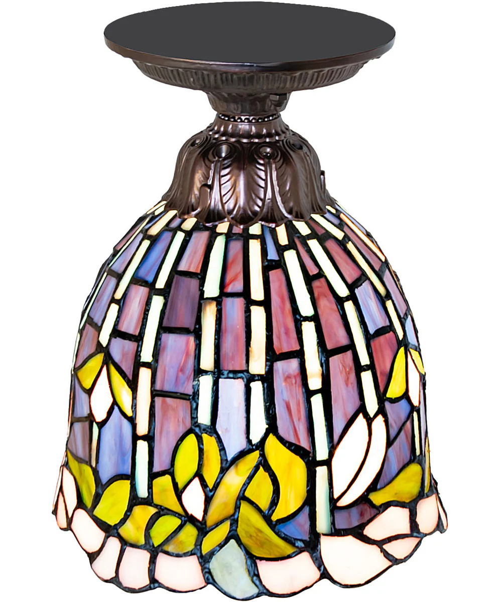 8" Wide Tiffany Flowering Lotus Flushmount - Image 3