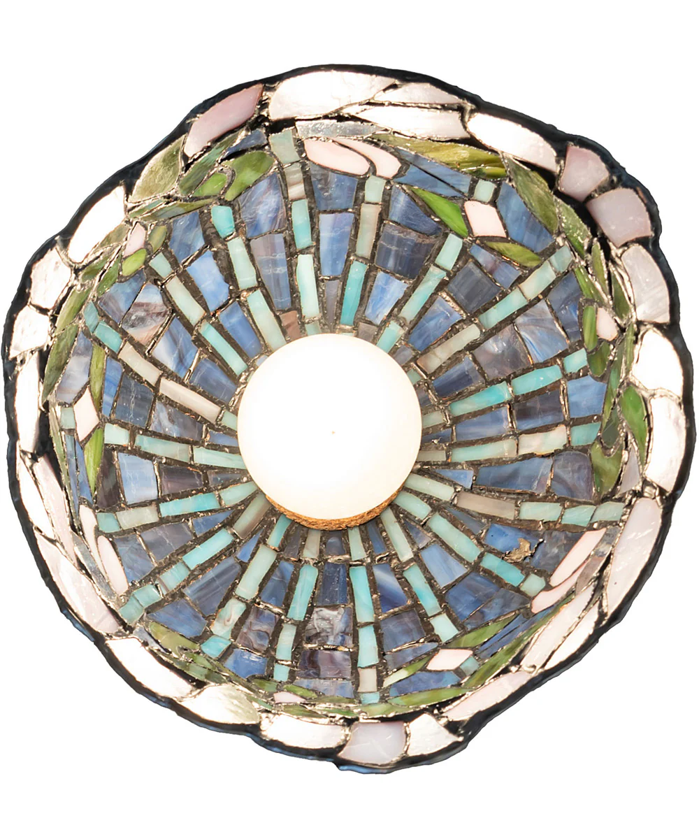 8" Wide Tiffany Flowering Lotus Flushmount - Image 6