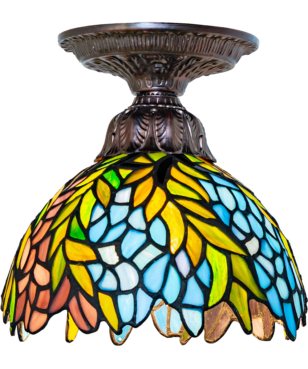 8" Wide Tiffany Honey Locust Flushmount