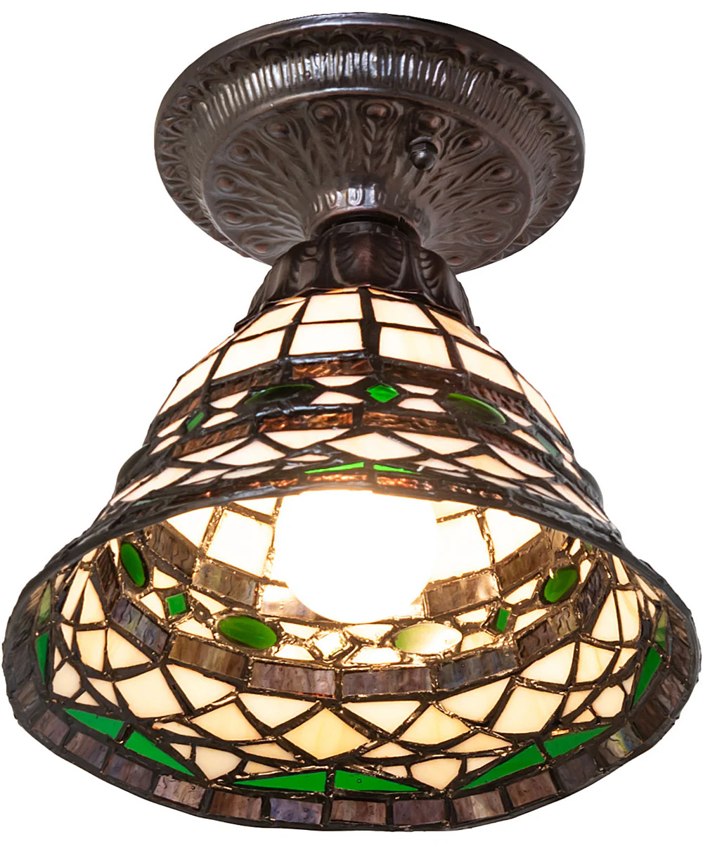 8" Wide Tiffany Roman Flushmount - Image 5