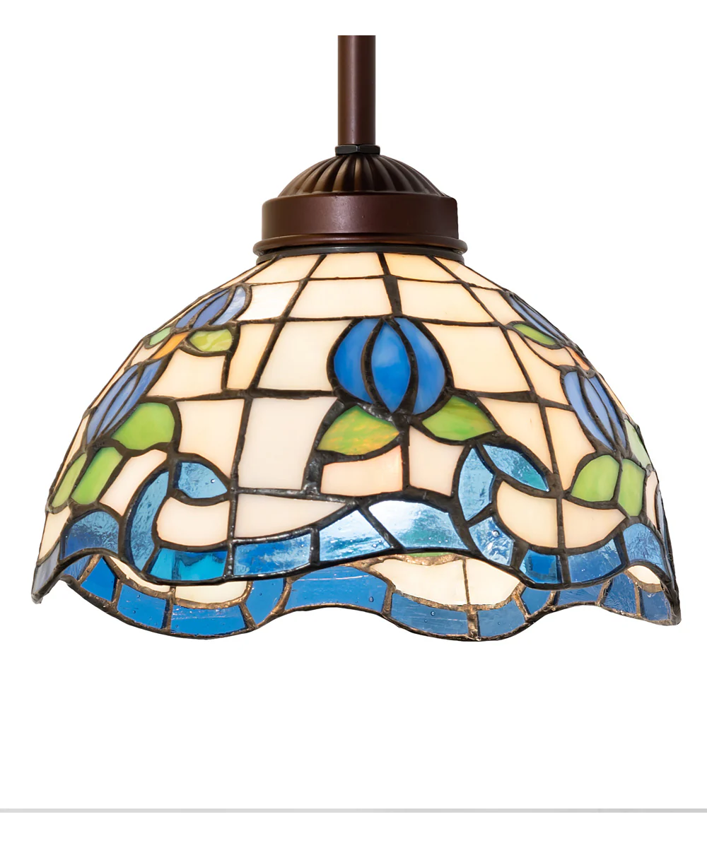 8" Wide Roseborder Mini Pendant