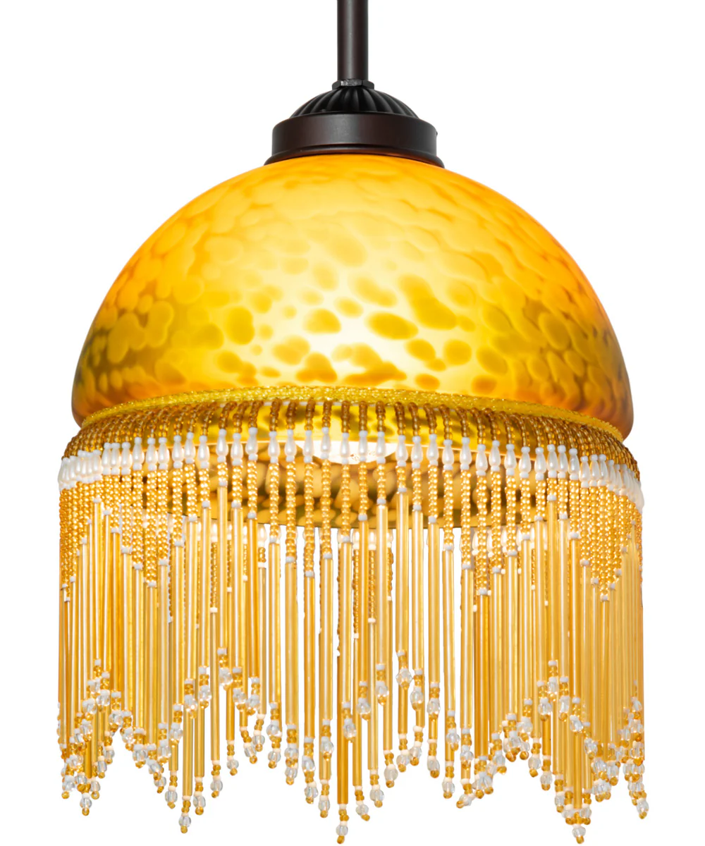 8" Wide Roussillon Mini Pendant Amber