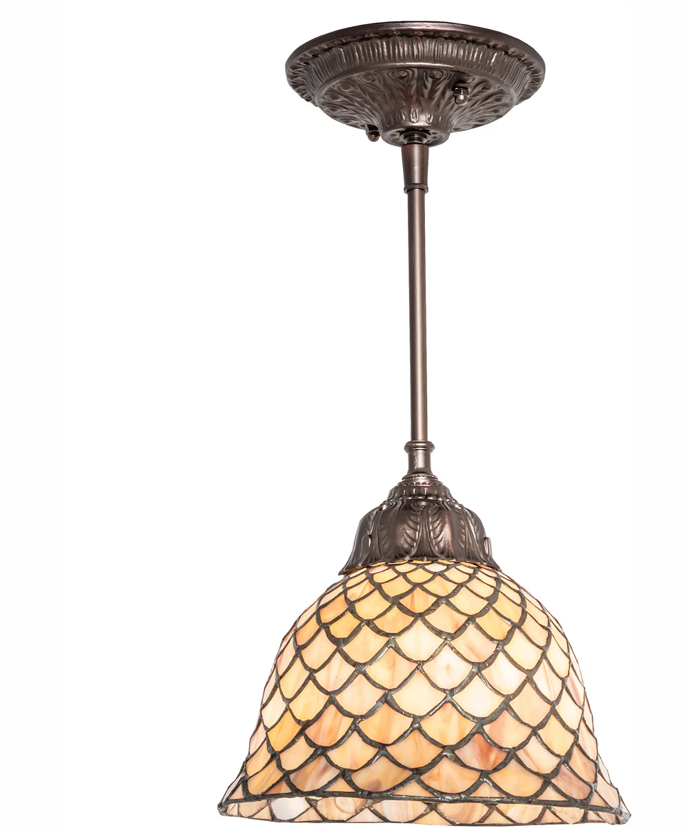 8" Wide Tiffany Fishscale Mini Pendant - Image 2