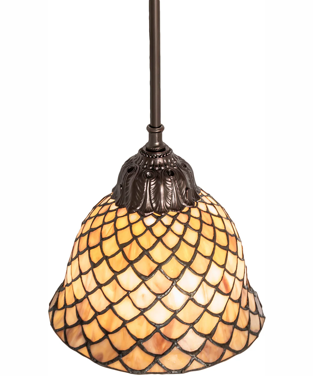 8" Wide Tiffany Fishscale Mini Pendant - Image 4