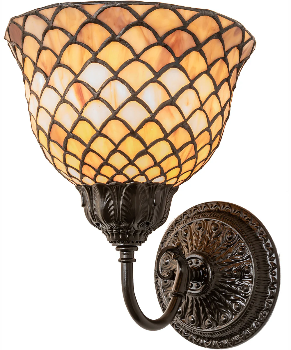 8" Wide Tiffany Fishscale Wall Sconce - Image 2