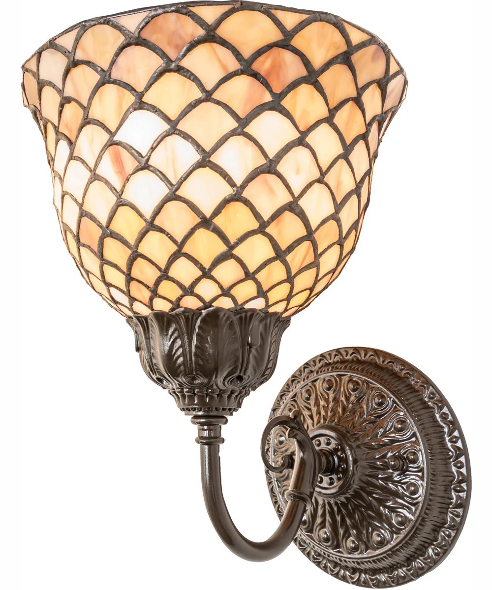 8" Wide Tiffany Fishscale Wall Sconce - Image 6