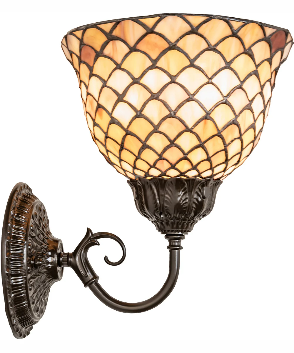 8" Wide Tiffany Fishscale Wall Sconce - Image 7
