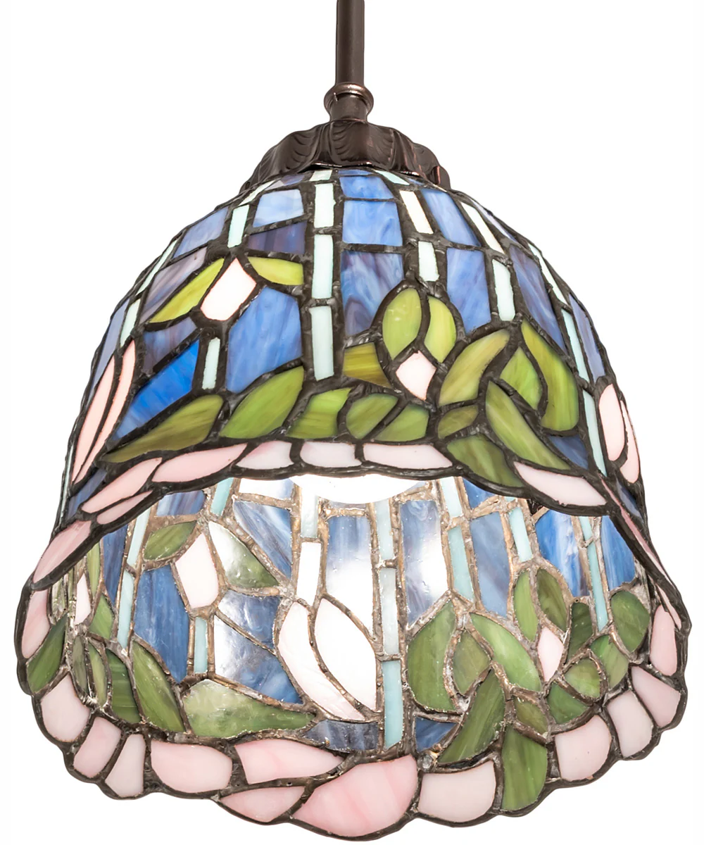 8" Wide Tiffany Flowering Lotus Mini Pendant - Image 6