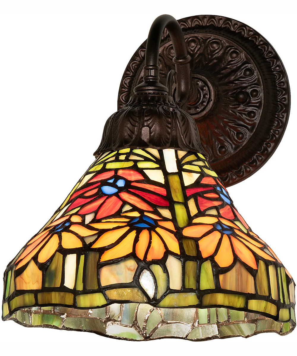 8" Wide Tiffany Poinsettia Wall Sconce - Image 2