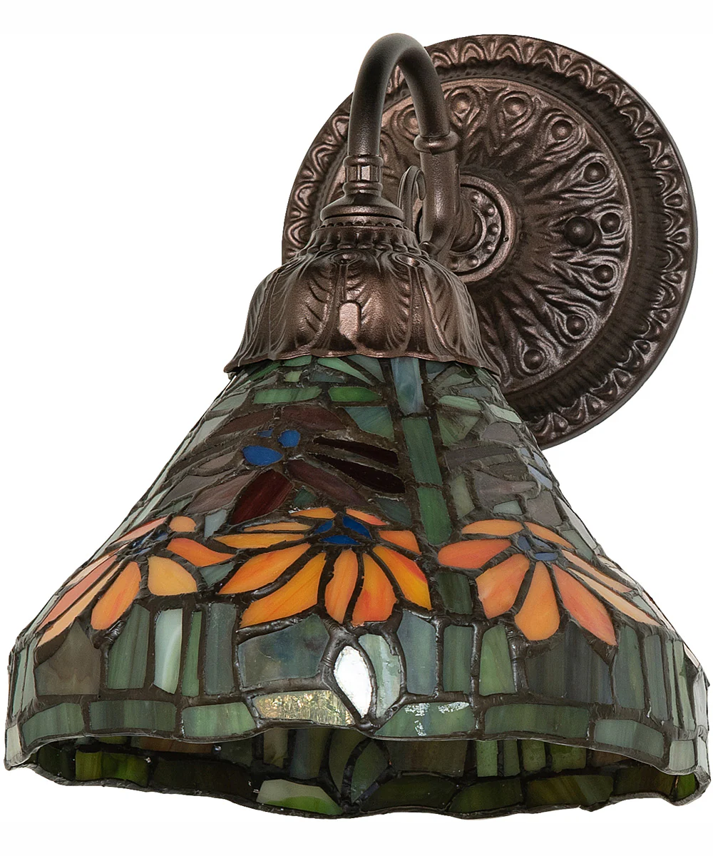 8" Wide Tiffany Poinsettia Wall Sconce - Image 3