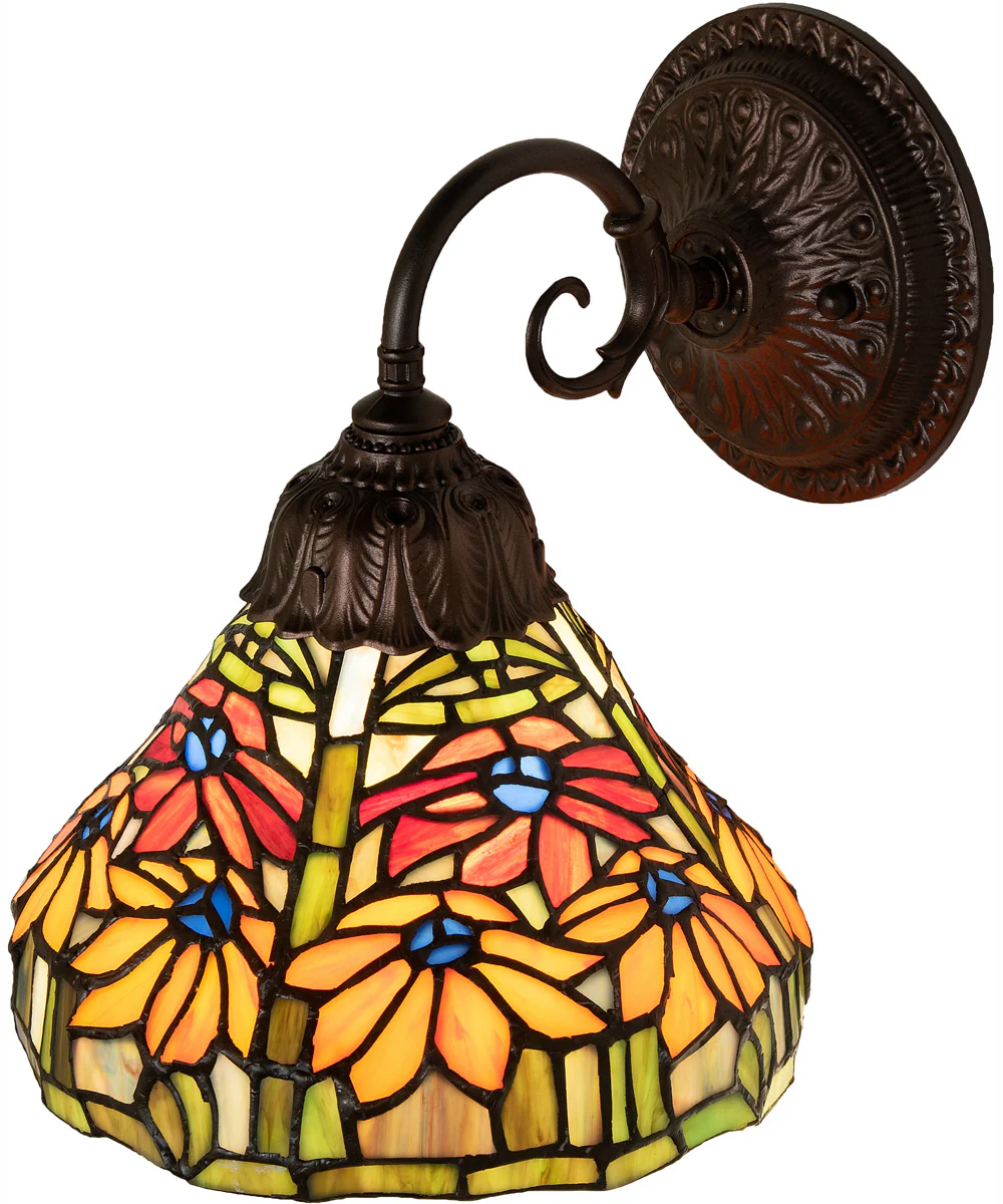 8" Wide Tiffany Poinsettia Wall Sconce - Image 4