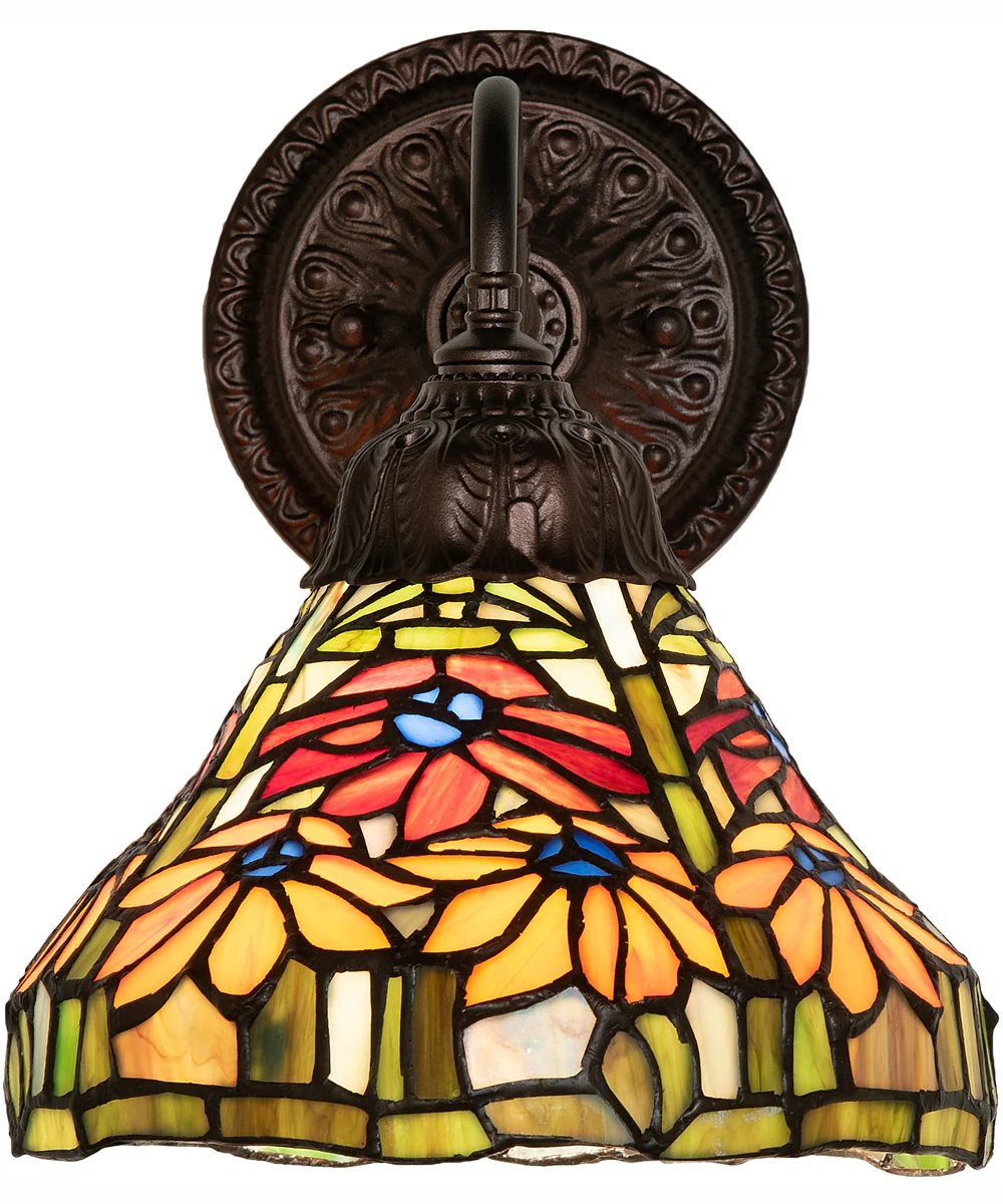 8" Wide Tiffany Poinsettia Wall Sconce - Image 5