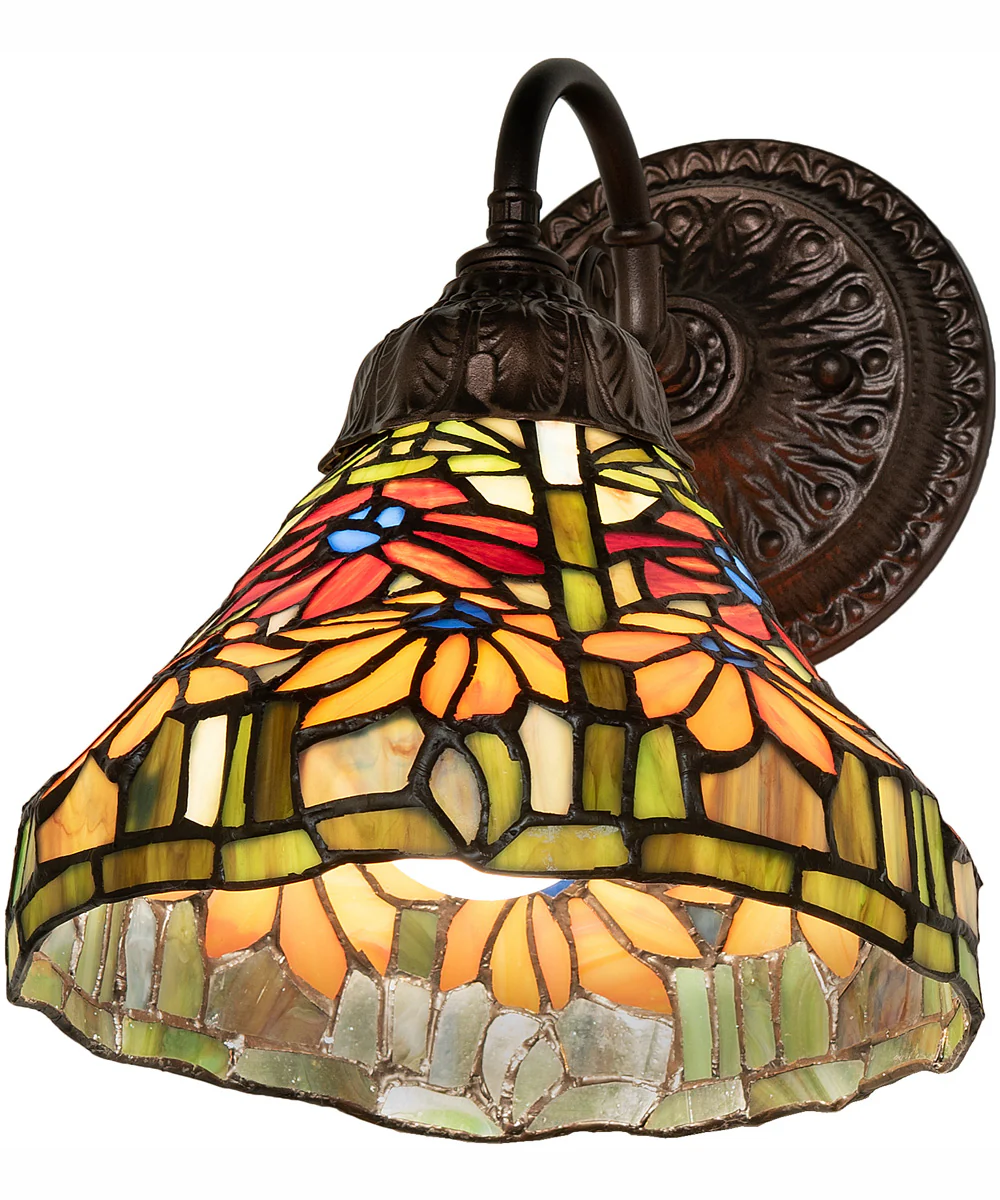 8" Wide Tiffany Poinsettia Wall Sconce - Image 6